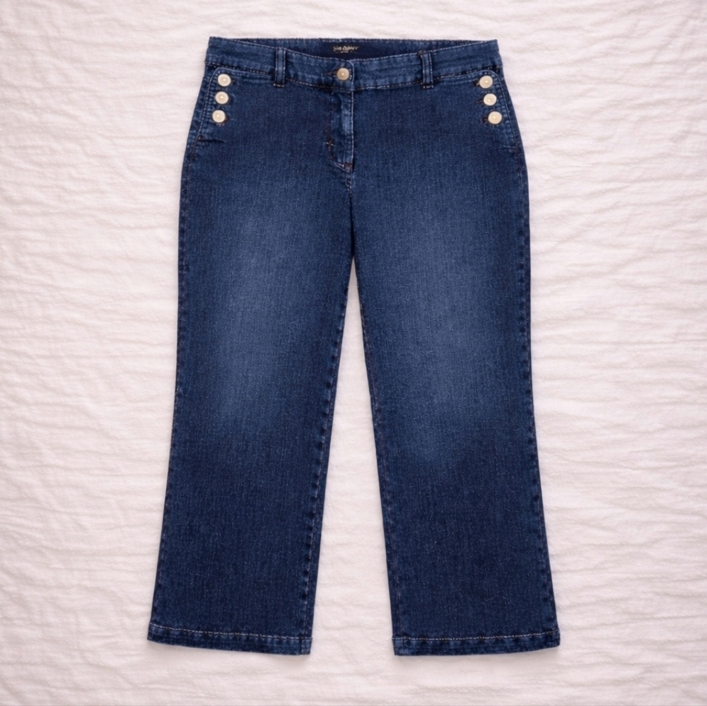 Talbots Sailor Cottagecore Nautical Boho Maia Wash Cropped Straight Leg – Size 4
